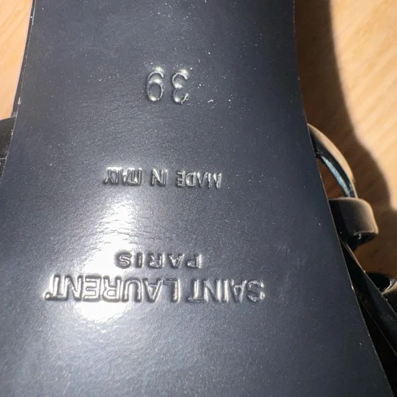 Saint Laurent Black Patent Strappy Platform Heels - Picture 7 of 16